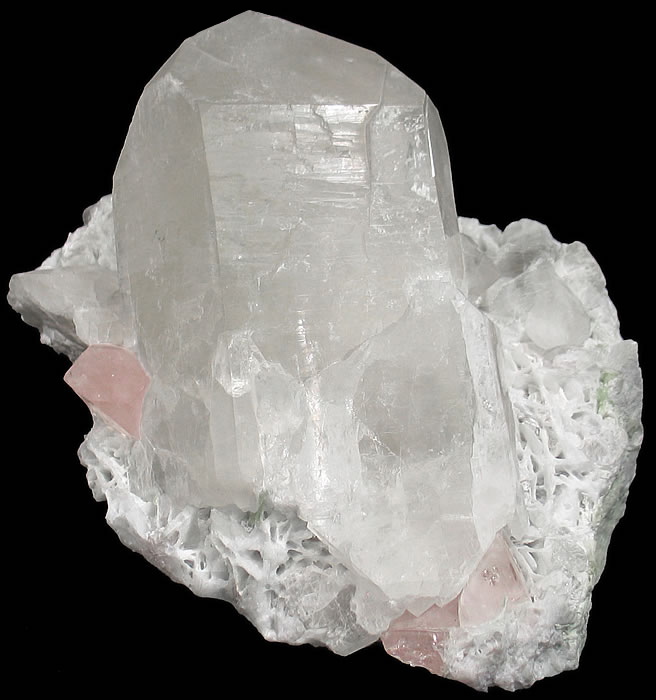 Morganite and Quartz on Feldspar, Mawi Pegmatite, Du Ab District, Nuristan Province, Afghanistan