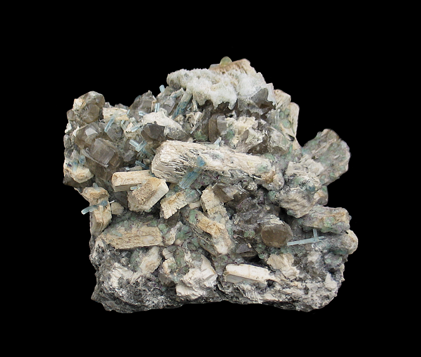 Aquamarine, Microcline, Smoky Quartz, Fluorite & Opal-AN, Erongo Mountains, Karibib Constituency, Erongo Region, Namibia