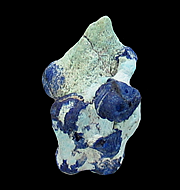 Azurite on Prosopite, Santa Rosa Mine, Santa Rosa, Municipio de Mazapil, Zacatecas, Mexico