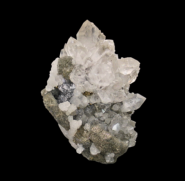 Quartz with Pyrite on Galena, Trepca Stan Terg Mine, Trepca Complex, Trepca Valley, Kosovska Mitrovica, Kosovo
