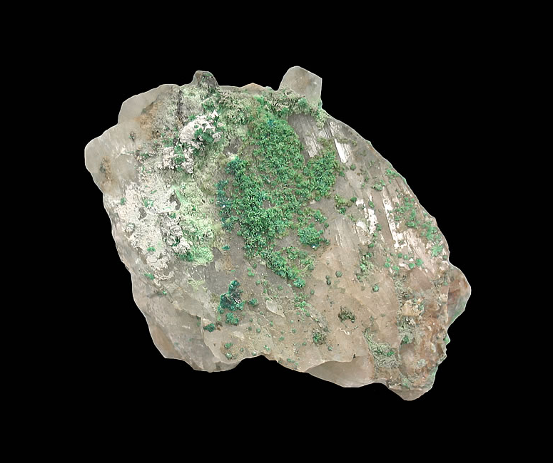 Brochantite and Malachite on Barite, Blanchard Mine, Socorro County, New Mexico