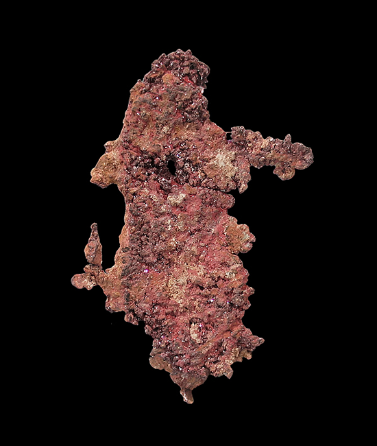 Cuprite variety Chalcotrichite on Copper, Ray Mine, Mineral Creek District, Pinal County, Arizona