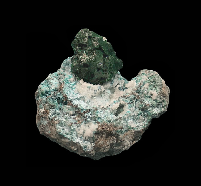 Malachite, Chrysocolla & Calcite, Katanga Copper Zone, Katanga, Congo