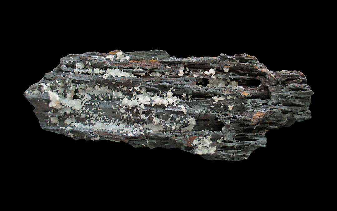 Smithsonite on Coronadite, Broken Hill Proprietary Mine, Broken Hill, Yancowinna County, New South Wales, Australia