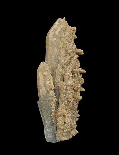 Siderite on Calcite on Quartz, San Antonio Mine, East Camp, Santa Eulalia District, Aquiles Serdán, Chihuahua, Mexico