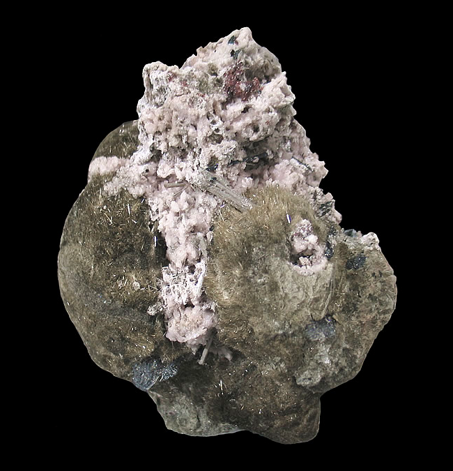 Elpidite, Aegerine, Rhodochrosite with Albite, Poudrette Quarry, Mont Saint-Hilare, Quebec, Canada