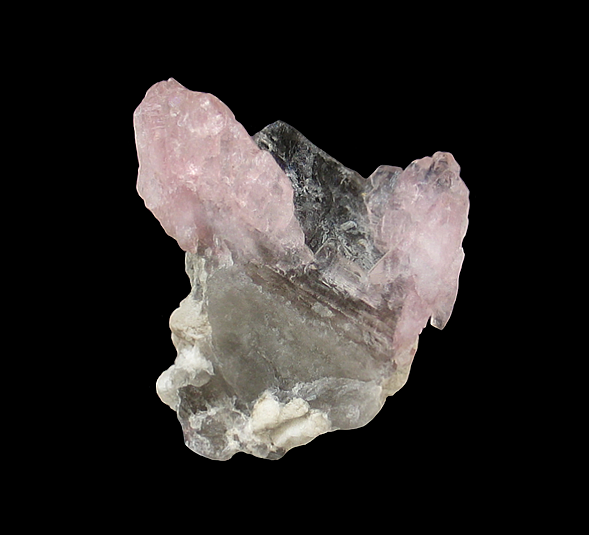 Rose Quartz on Smoky Quartz, Parun Pegmatite Field, Wama District, Nuristan, Afghanistan