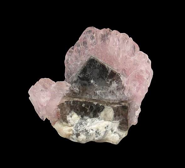 Rose Quartz on Smoky Quartz, Parun Pegmatite Field, Wama District, Nuristan, Afghanistan