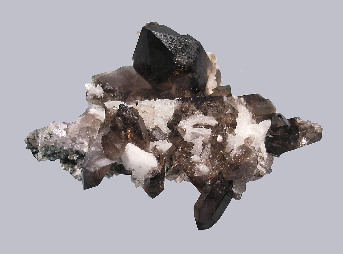 Smoky Quartz and Adularia, St. Gotthard Massif, Leventina, Ticino, Switzerland